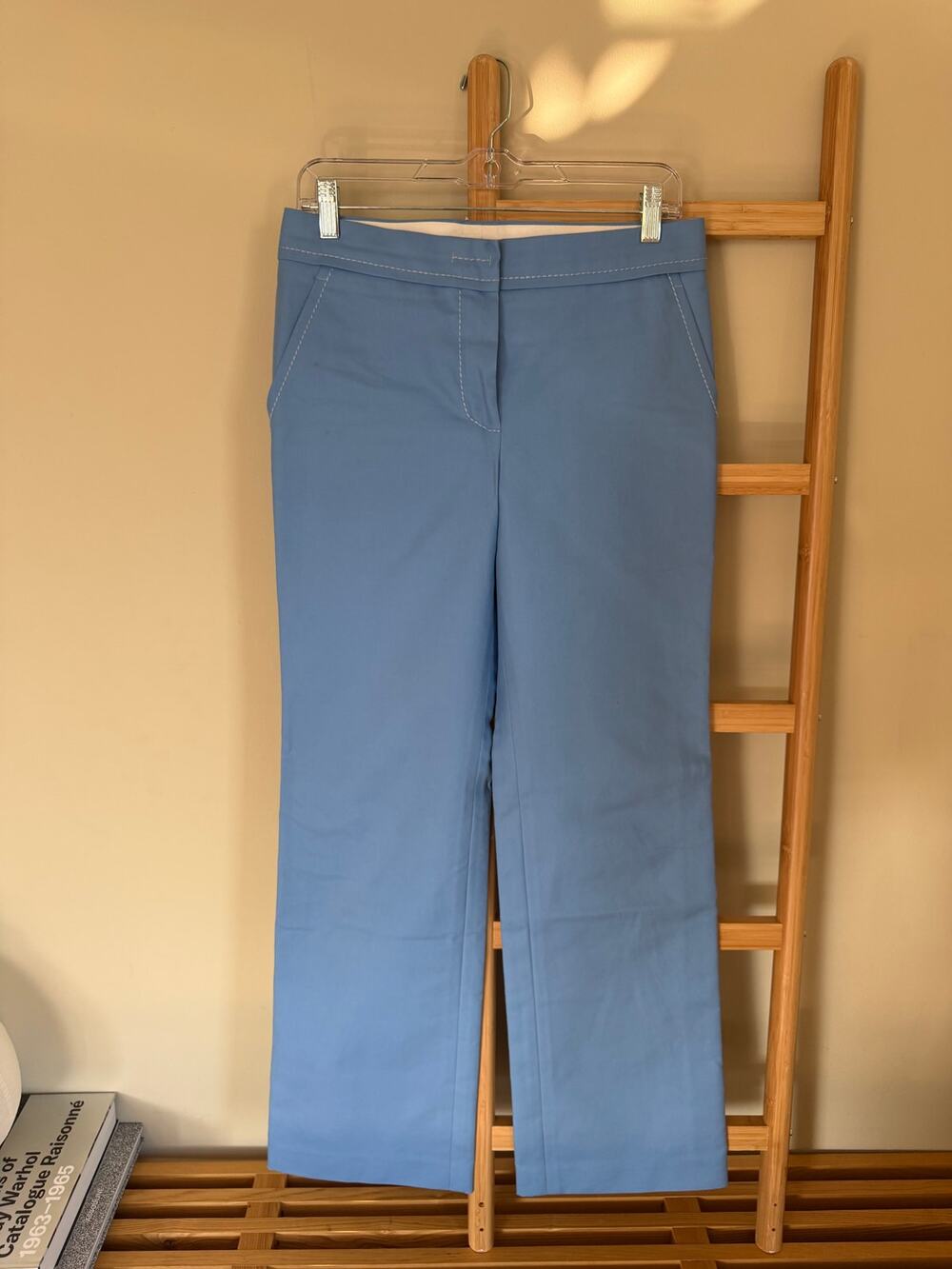 Vintage Louis Vuitton Marc Jacobs Blue Contrast Stitch Wide Leg Pants Sz 38